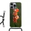 Bloem - Gladiolen - Zalmroze Hoesje iPhone 16 Pro Max met koord klein -3d