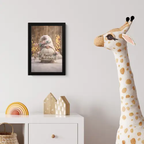 Kerst - Gnome - Bord - Kleurrijk fotolijst zwart zonder passe partout klein -usfeer4_kinderkamer