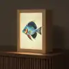 Blauw - Kieuwen - Vis - Illustratie Light Box met kabel (Tafellamp) klein -z3d_website
