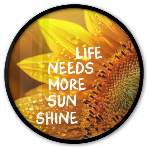 Zonnebloem - Close up - Geel - Quote Fotolijst rond zonder passe partout klein -3d