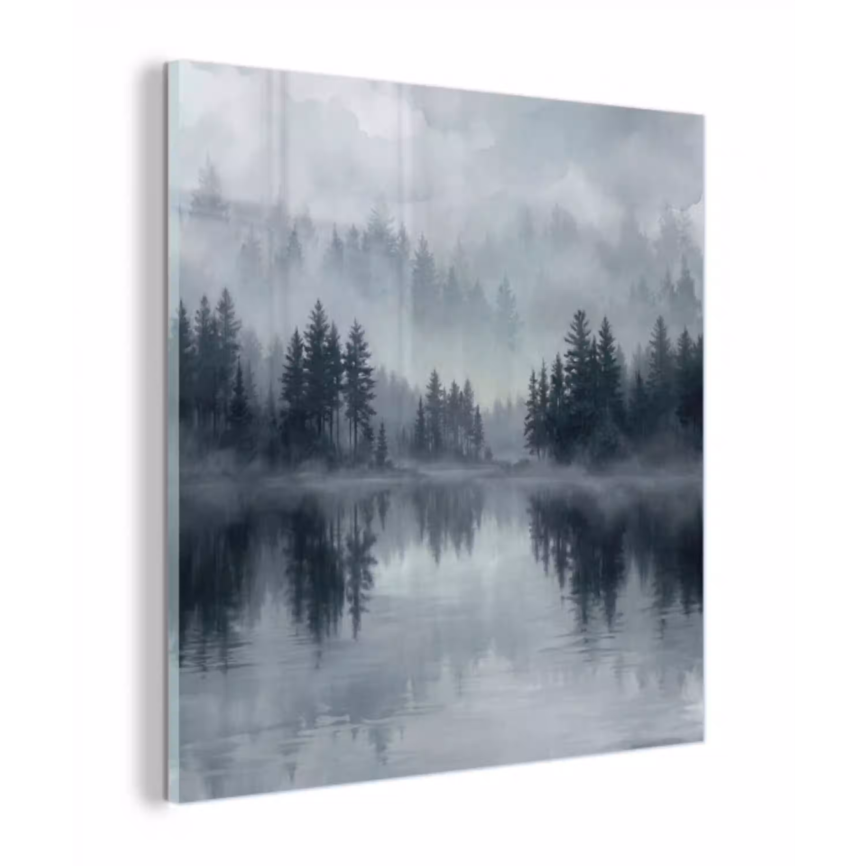 Bos - Meer - Mist - Natuur - Grijs plexiglas 5mm klein -z3d