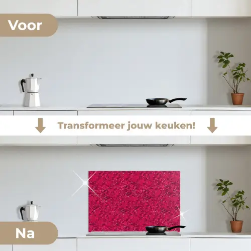 Vloeiend - Verf - Texturen - Rood keuken achterwand spatscherm klein 900 -voor_na_NL