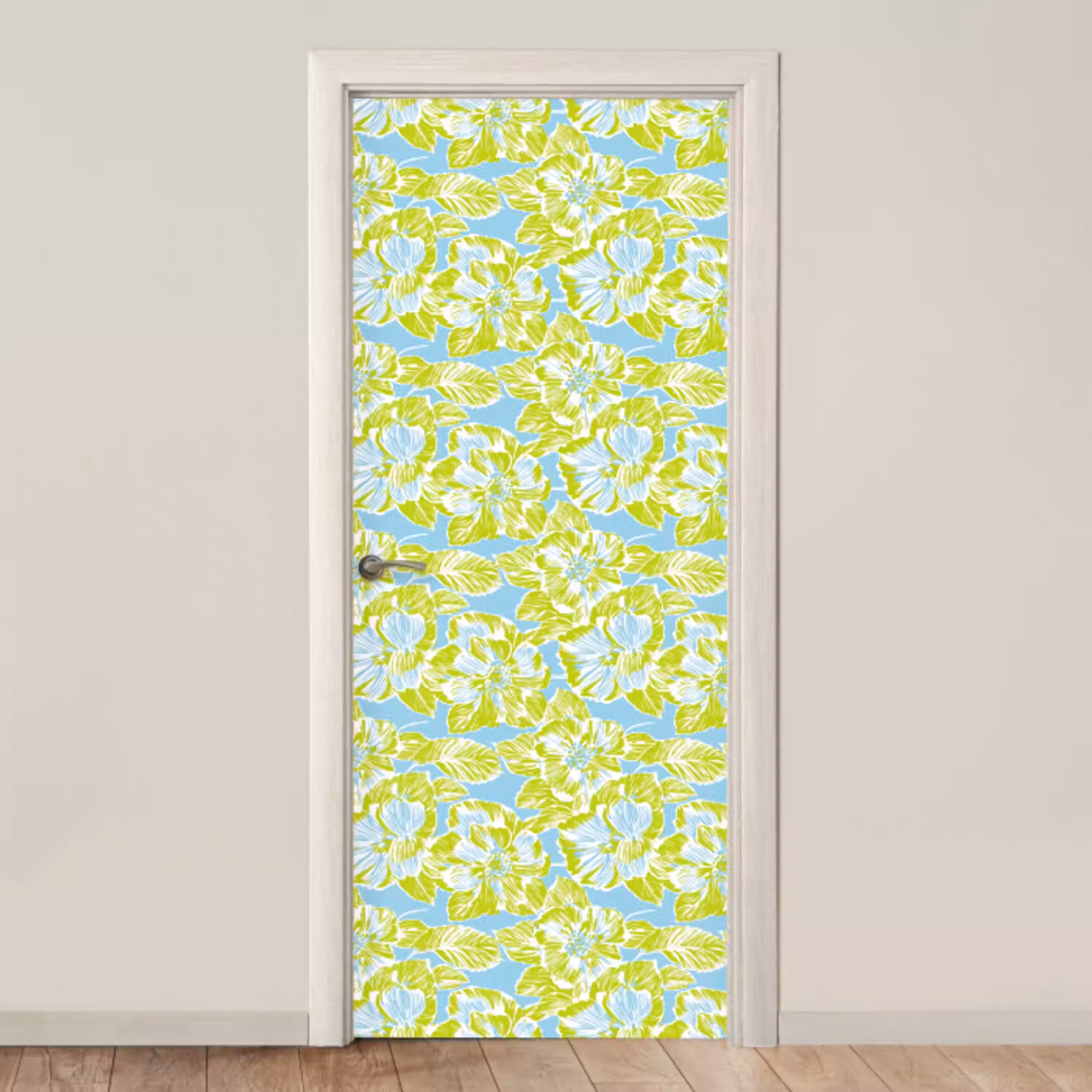 Modern - Bloemen - Groen deurposter klein 289 -3d_beige