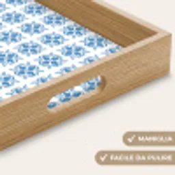 Blauw - Wit - Tegel - Patroon Dienblad Rechthoek middel 911 -USP_HandgreepIT