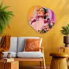Portret - Vrouw - Abstract - Bloemen Wandcirkel Organisch Aluminium middel -sfeer4
