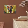 Olifant - Kunst - Schilderij - Dieren - Regenboog aluminium wit klein -sfeer4