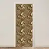 Organisch - Patroon - Bladeren - Goud deurposter klein 289 -3d_beige