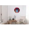 Bloemen - Deur - Roze Wandcirkel aluminium klein -woonkamer
