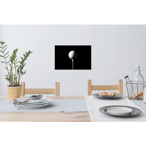 Golfbal - Minimalistisch - Wit Muursticker klein -eettafel