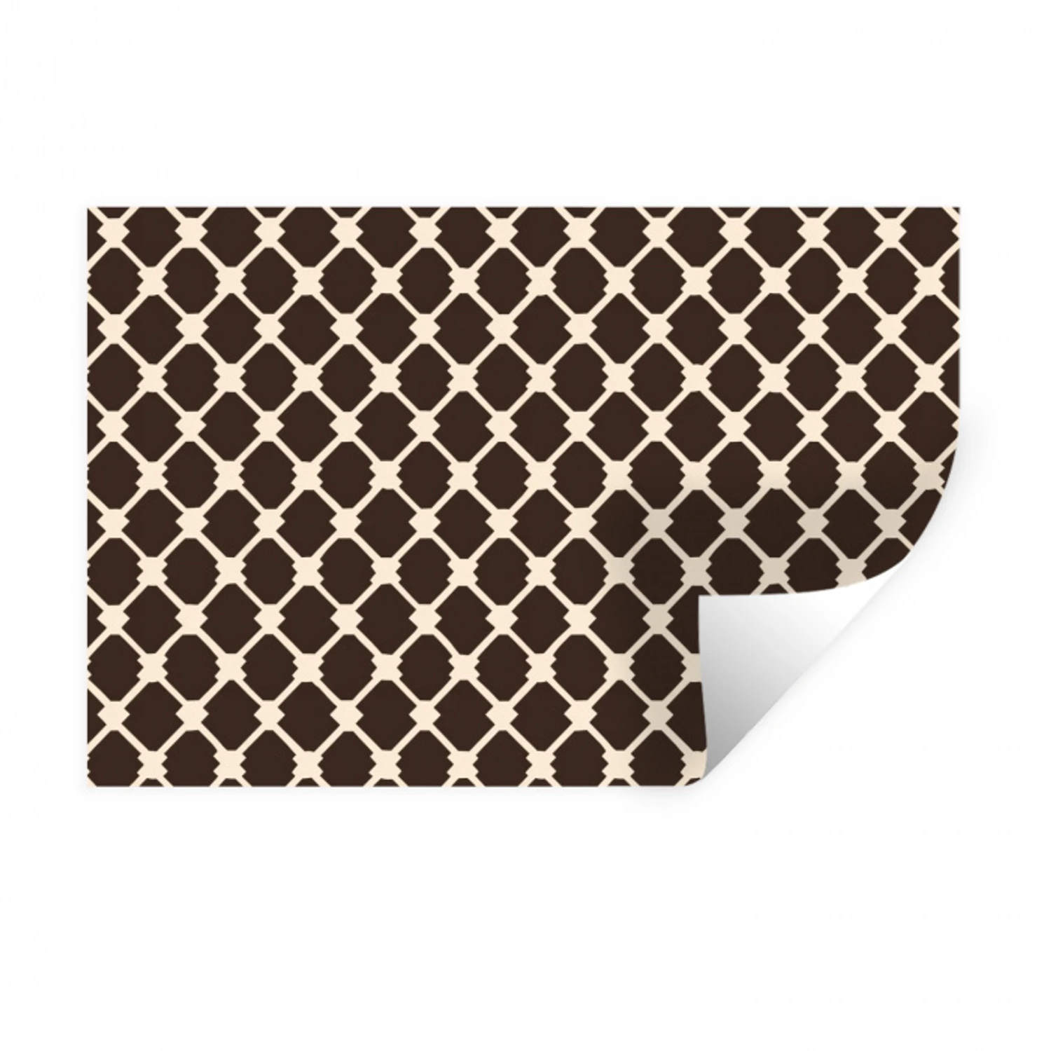 Bruin - Ruitpatroon - Geometrisch Muursticker klein 286 -3d