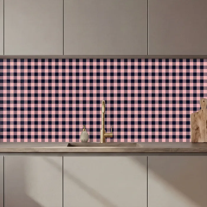 Plaid - Patroon - Roze - Zwart keuken achterwand 2 middel 871 zz_3dshopping