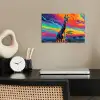 Giraffe - Savanna - Lucht - Gekleurd poster papier klein -sfeer1