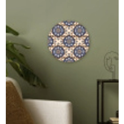 Floraal - Ornament - Blauw Wandcirkel kunststof plaat 5mm dik klein 188 -sfeer3