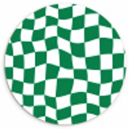 Schaakbord - Golvend - Groen Wandcirkel kunststof plaat 5mm dik klein 188 -3d