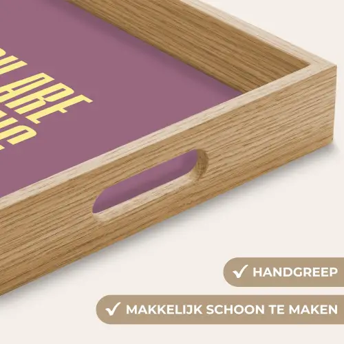 Tekst - Paars - Amazing Dienblad Rechthoek middel -USP_HandgreepNL