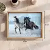 Paarden - Winter - Dieren - Natuur - Sneeuw Dienblad Rechthoek middel -USP_Formaat