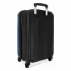 Blauwe achtergrond met vliegtuig en tekst Flight Mode NBS - Handbagage koffer - Kinderen Unisex middel -achterkant
