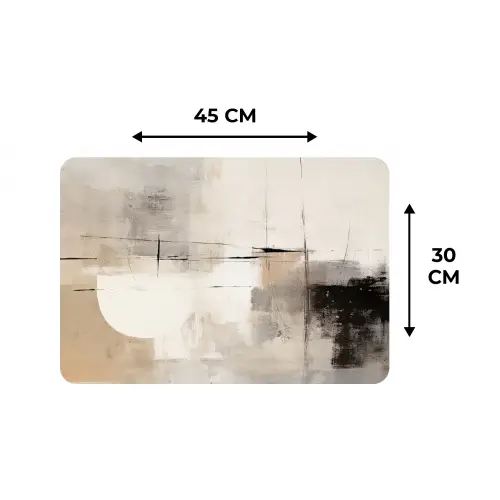 Abstract - Kunst - Grijs Placemat vinyl groot -specs