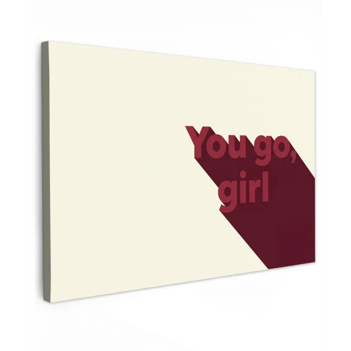 you go girl - 3D - Rood Tuinposter op houten frame 2 cm dik klein -3d