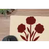 Bloemen - Bladeren - Rood - Minimalistisch muismat rubber klein -closeup