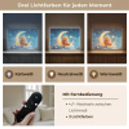 Knuffel - Monster - Maan - Wolken Light Box met batterij (Wandlamp kind) middel -USP_lichtkleurDE