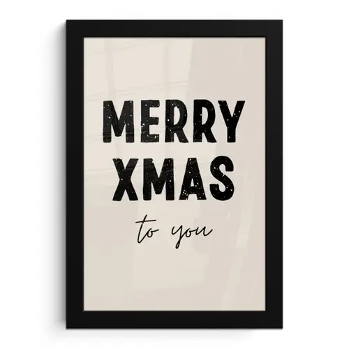Kerst - Quotes - Merry xmas - Feestdagen - Zwart fotolijst zwart zonder passe partout klein -3d