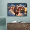 Kerstman - Dorp - Hert - Donker canvas 2cm klein -sfeer4