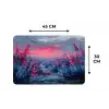 Schilderij - Zonsondergang - Bloemen - Rivier Placemat vinyl groot -specs