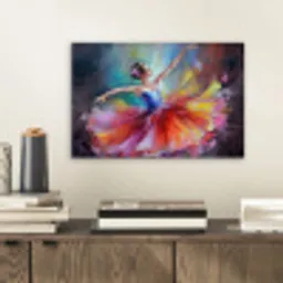 Schilderij - Olieverf - Dans - Ballerina aluminium wit klein -sfeer1