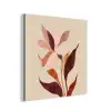 Bloemen - Blaadjes - Minimalistisch - Roze aluminium wit klein -3d