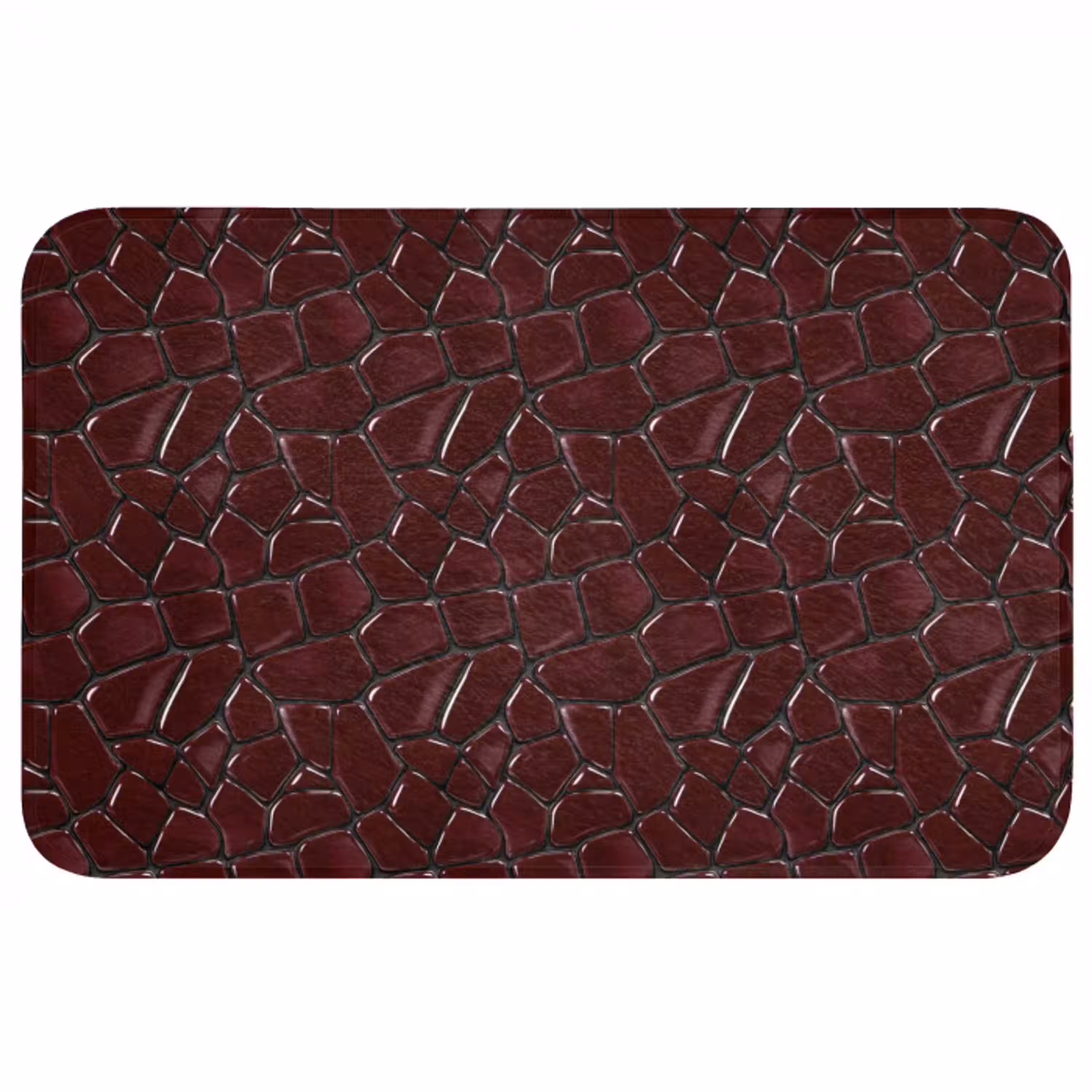 Mozaïek - Tegel - Bordeauxrood Badmat middel 997 -3d