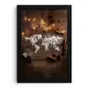 Wereldkaart - Poedersuiker - Hout fotolijst zwart zonder passe partout klein -3d