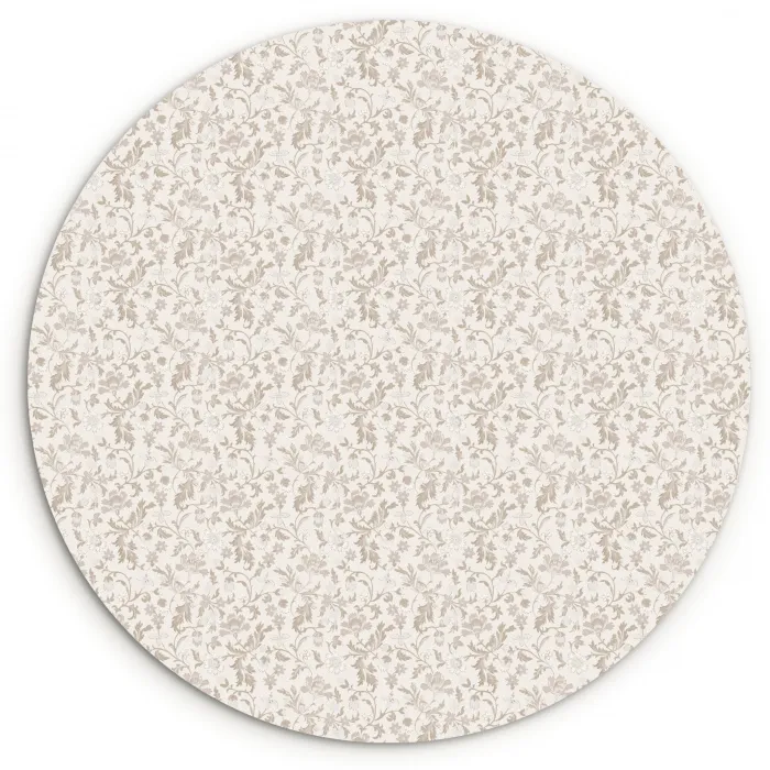 Bloemen - Patroon - Taupe Wandcirkel kunststof plaat 5mm dik klein 188 -3d