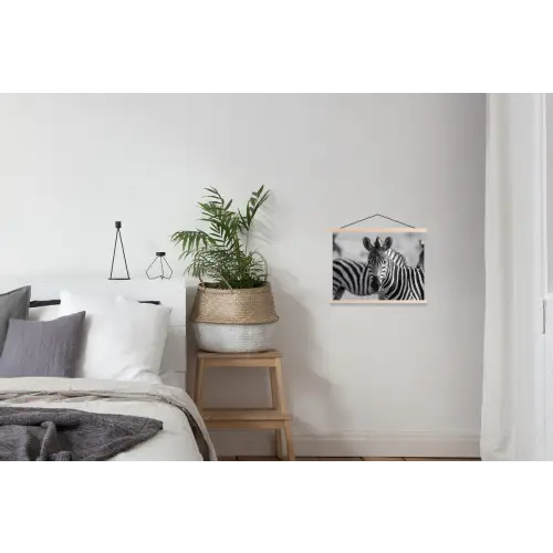 Zebra's - Zwart - Wit textielposter latten blank klein -woonkamer