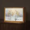 Winter - Bomen - Natuur - Acryl - Kunst Light Box met kabel (Tafellamp) klein -z3d_website