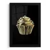 Cupcake - Eten - Goud - Zwart fotolijst zwart zonder passe partout klein -3d
