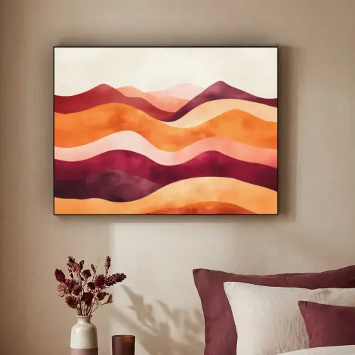 Abstract - Landschap - Golven Textielframe - compleet frame klein -sfeer1