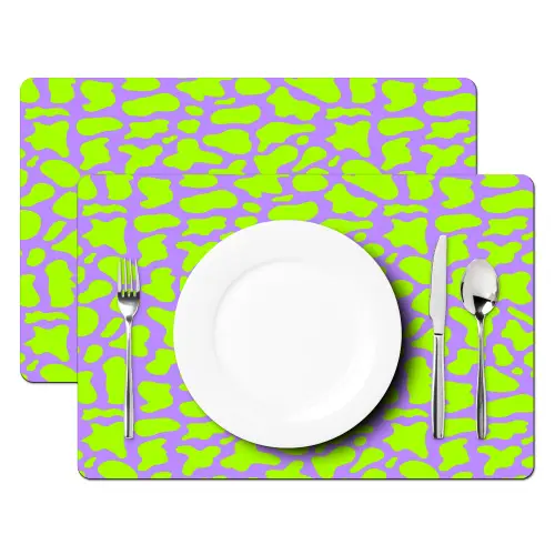 Groen - Neon - Paars - Vlekken Placemat vinyl groot 368 -zzsfeer2_Kitchenyeah-website