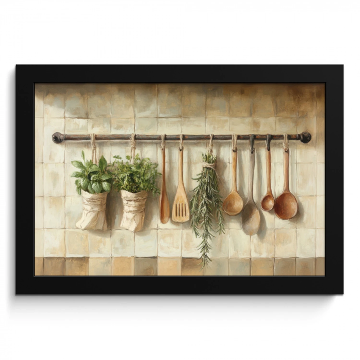 Hout - Keukengerei - Stilleven - Tegels KitchenYeah - Keuken - Fotolijst klein -3d