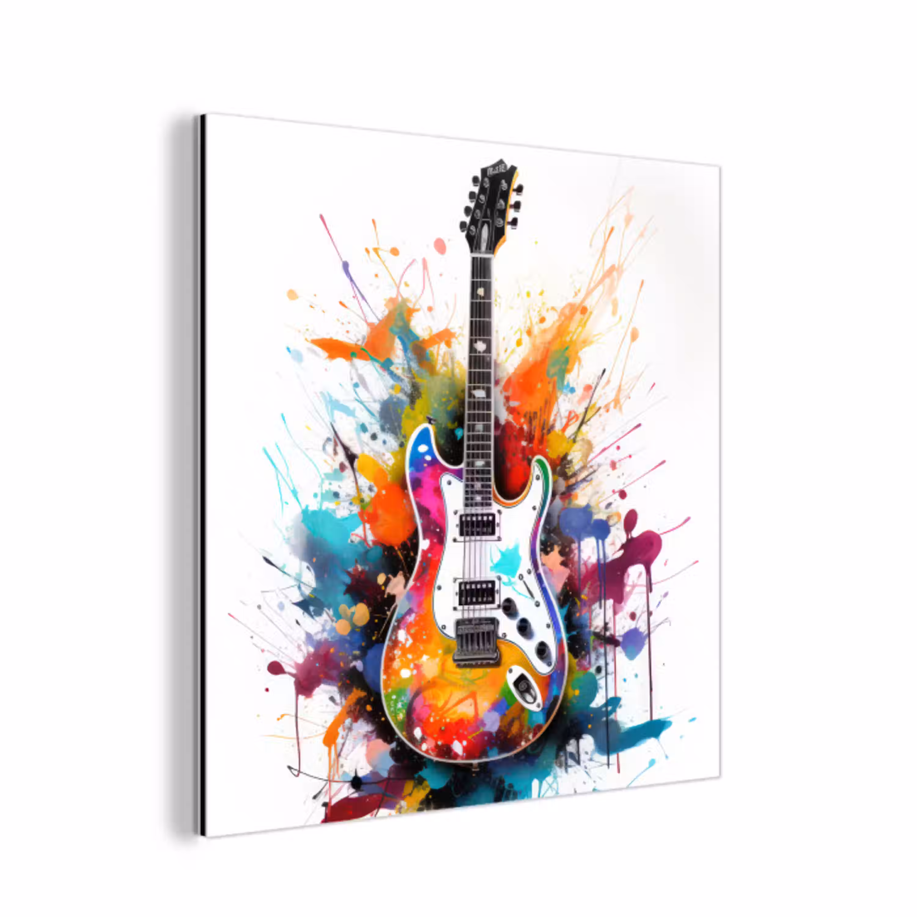 Gitaar - Graffiti - Muziek - Wit aluminium wit klein -3d