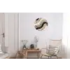Golven - Zwart - Zandkleur Wandcirkel aluminium klein -woonkamer