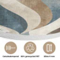 Abstract - Golven - Kleurrijk Akoestische PET Vilt - Rond klein 838 -closeup_NL