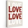Love - Rood - Tekst Tuinposter op houten frame 2 cm dik klein -3d