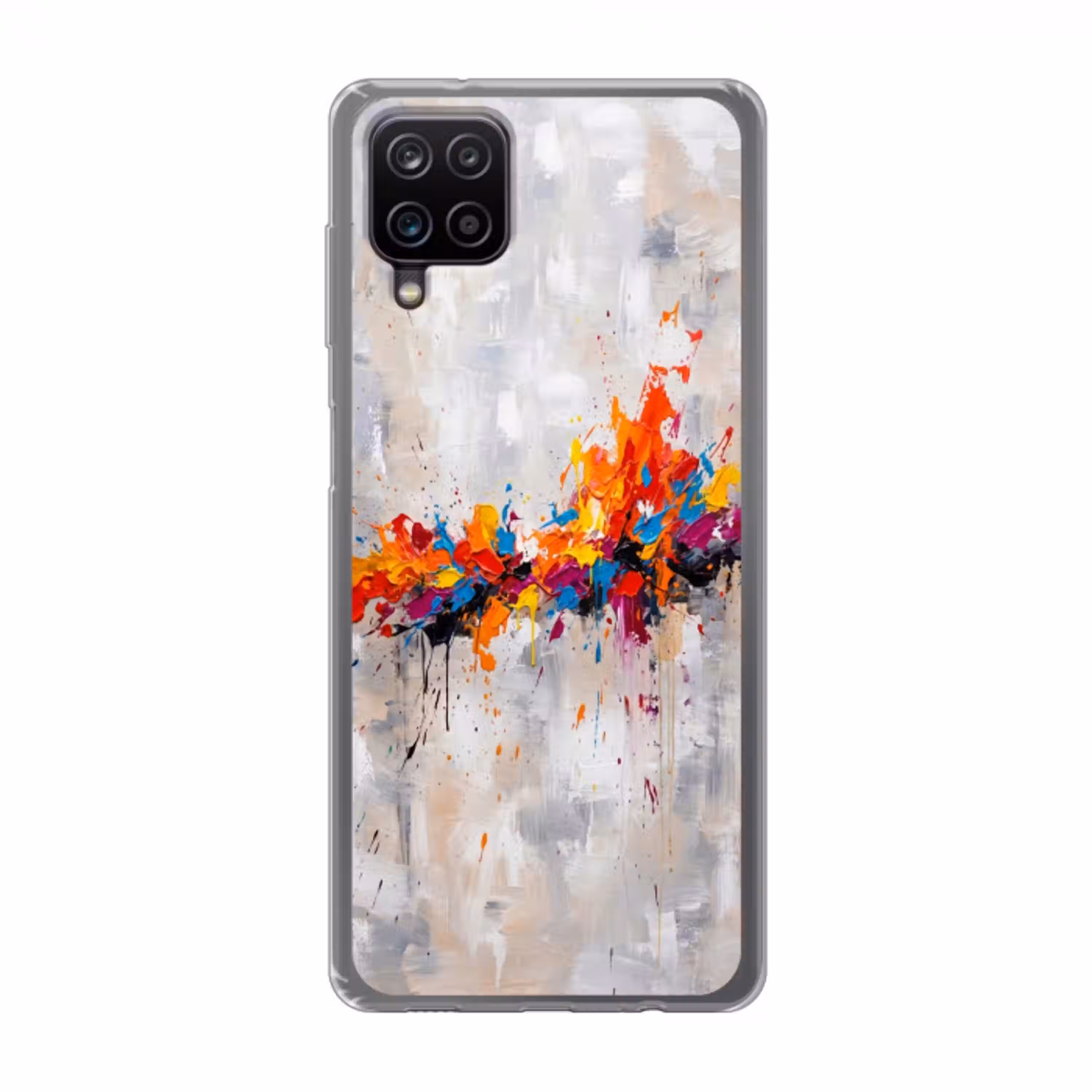 Abstract - Schilderij - Kleurrijk - Dynamisch Telefoonhoesje Samsung Galaxy A12 klein -3d