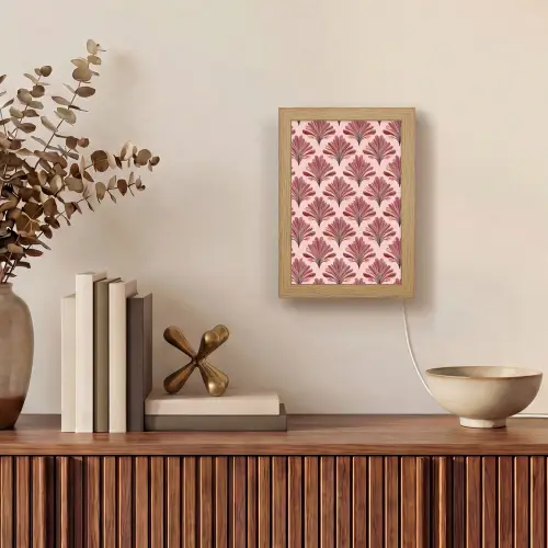Waaier -  Roze - Rood Light Box met kabel (Tafellamp) klein 925 -sfeer2