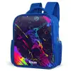 Neon actievolle voetbalspeler Kinderrugzak - Blauw middel -schuin