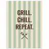Quote - Strepen - Grill poster papier klein -3d