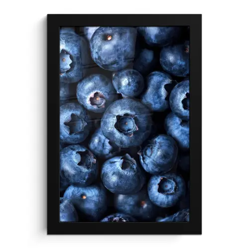 Bessen - Blauw - Fruit fotolijst zwart zonder passe partout klein -3d