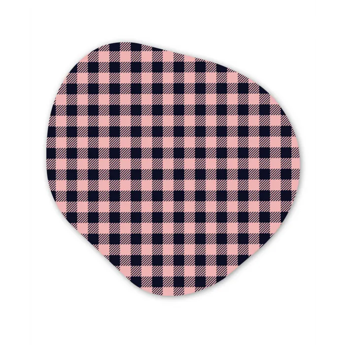 Plaid - Patroon - Roze - Zwart Wandcirkel Organisch Forex 3mm klein 629 -3d