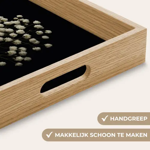 Gipskruid - Bloemetjes - Wit - Minimalistisch Dienblad Rechthoek middel -USP_HandgreepNL